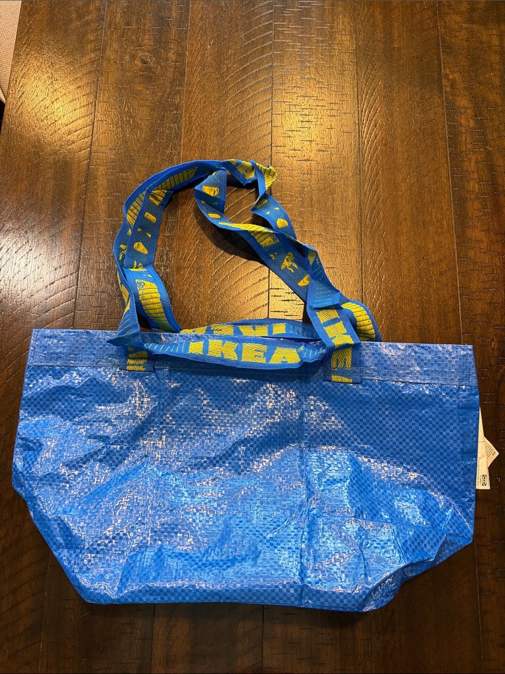 IKEA Blue Tote Bag with Yellow Logo Straps